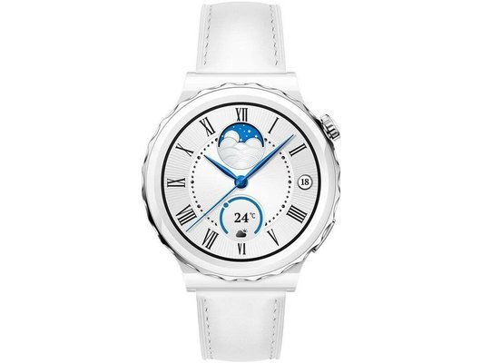 Смарт часы HUAWEI WATCH GT 3 PRO WHITE LEATHER STRAP (FRIGGA-B19V)